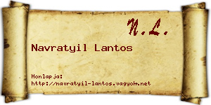 Navratyil Lantos névjegykártya